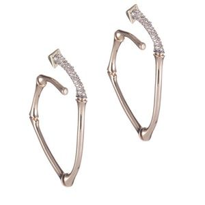 ALEXIS BITTAR Crystal Encrusted Bamboo Earrings